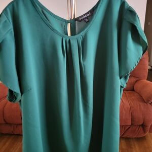DAVI & DANI Women's Chic Teal Blouse